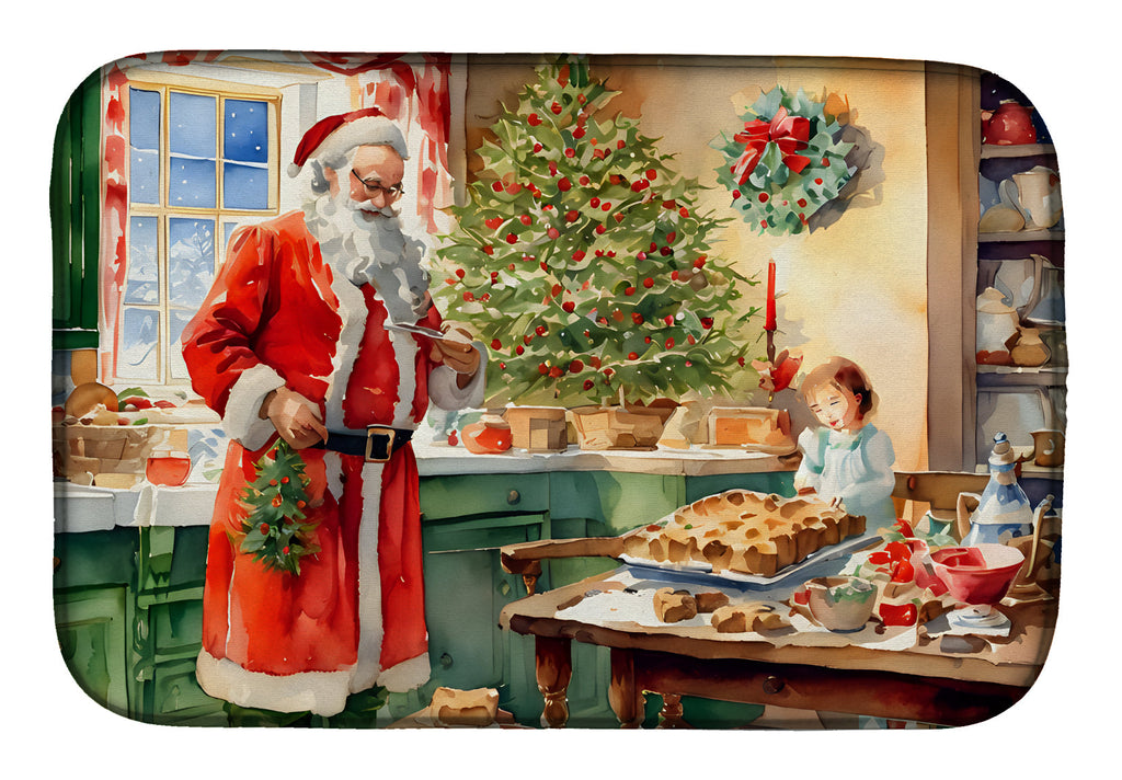 Cookies with Santa Claus Papa Noel Dish Drying Mat